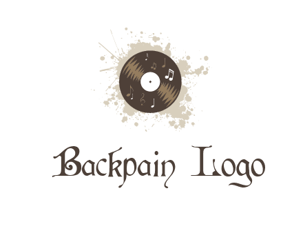 disc with music notes and splatter logo