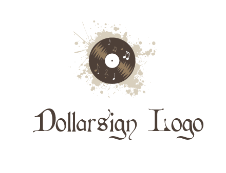 disc with music notes and splatter logo