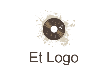 disc with music notes and splatter logo