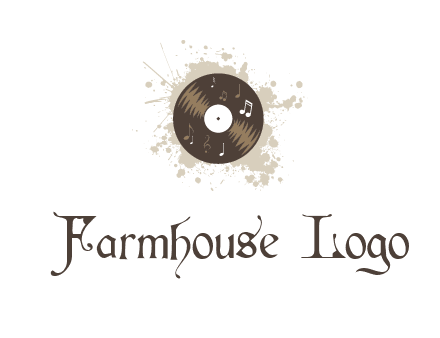 disc with music notes and splatter logo