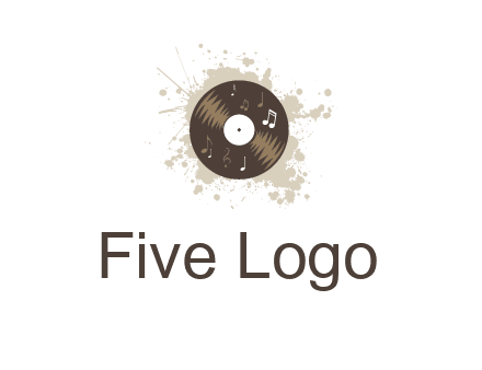 disc with music notes and splatter logo