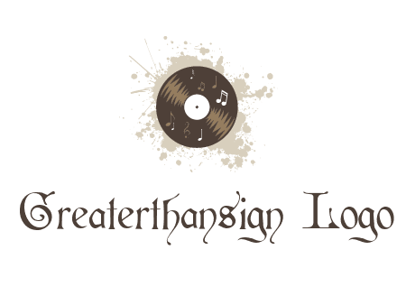 disc with music notes and splatter logo