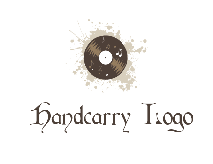 disc with music notes and splatter logo