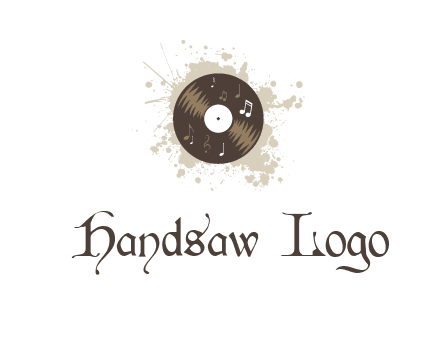disc with music notes and splatter logo