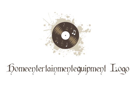 disc with music notes and splatter logo