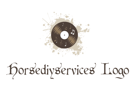 disc with music notes and splatter logo