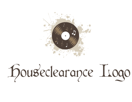 disc with music notes and splatter logo