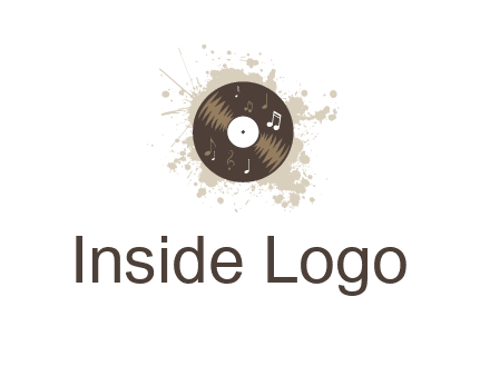 disc with music notes and splatter logo