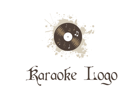 disc with music notes and splatter logo
