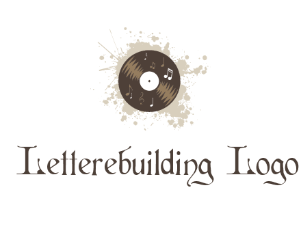 disc with music notes and splatter logo