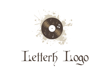 disc with music notes and splatter logo