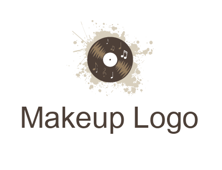 disc with music notes and splatter logo
