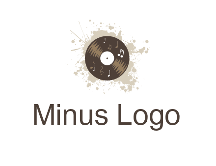 disc with music notes and splatter logo