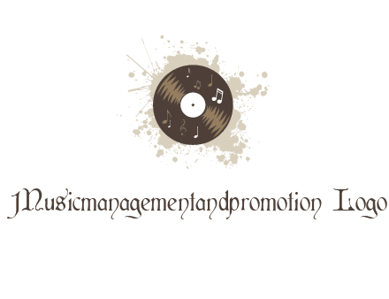disc with music notes and splatter logo