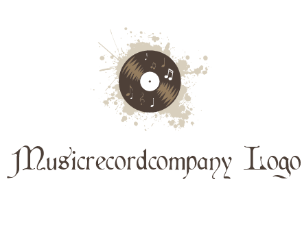 disc with music notes and splatter logo