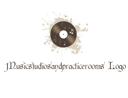 disc with music notes and splatter logo