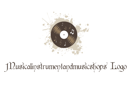 disc with music notes and splatter logo