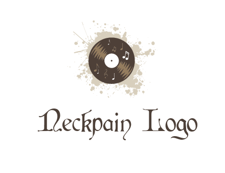disc with music notes and splatter logo