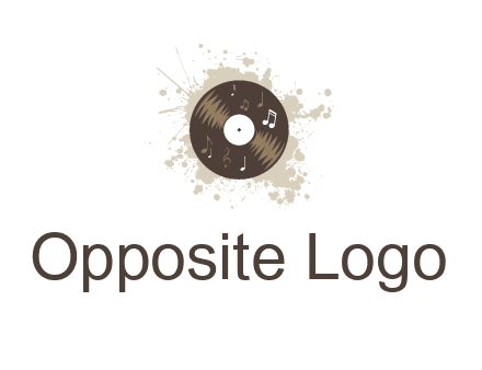 disc with music notes and splatter logo