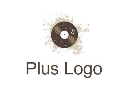 disc with music notes and splatter logo