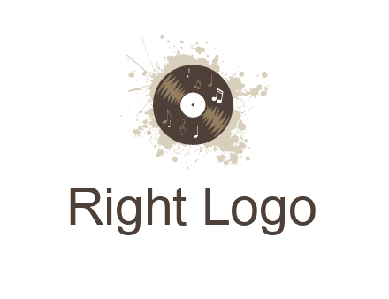 disc with music notes and splatter logo