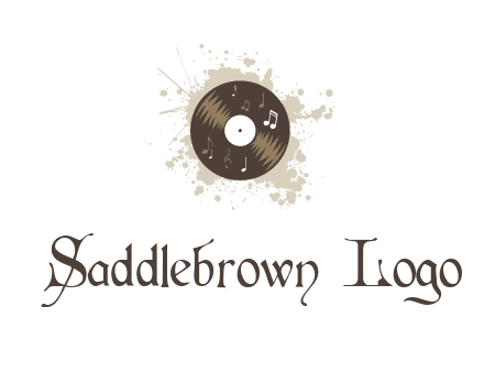 disc with music notes and splatter logo
