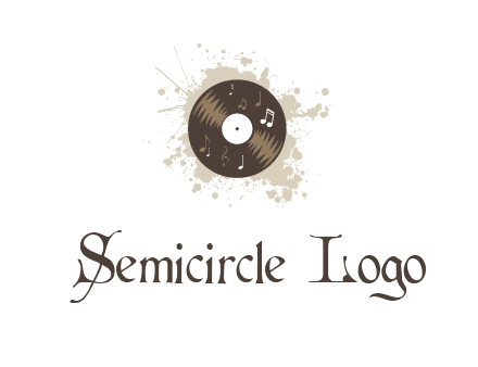 disc with music notes and splatter logo