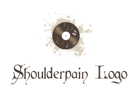 disc with music notes and splatter logo