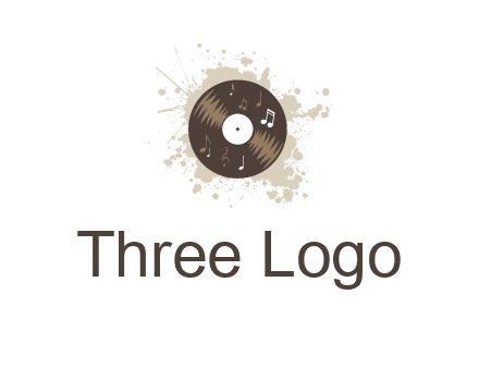 disc with music notes and splatter logo