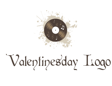 disc with music notes and splatter logo