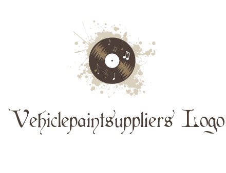 disc with music notes and splatter logo