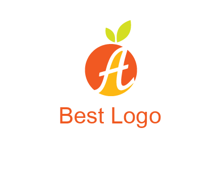 letter A in fruit logo