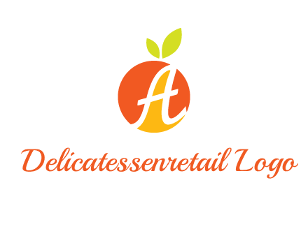 letter A in fruit logo
