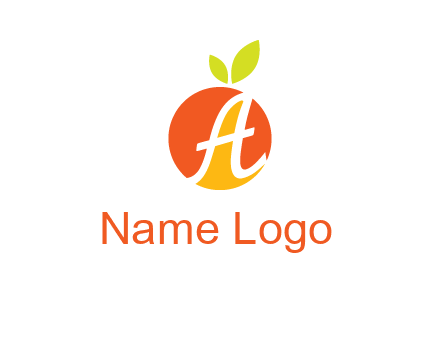 letter A in fruit logo