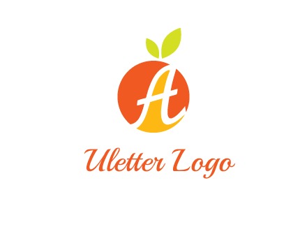 letter A in fruit logo