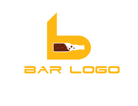 beer bottle letter B logo