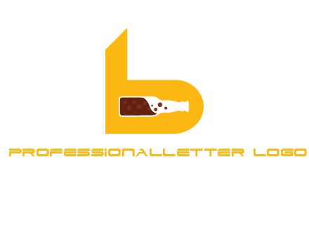 beer bottle letter B logo
