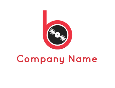 music disc in letter B logo