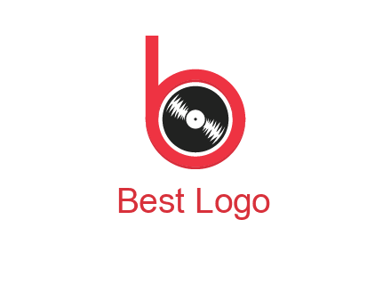 music disc in letter B logo