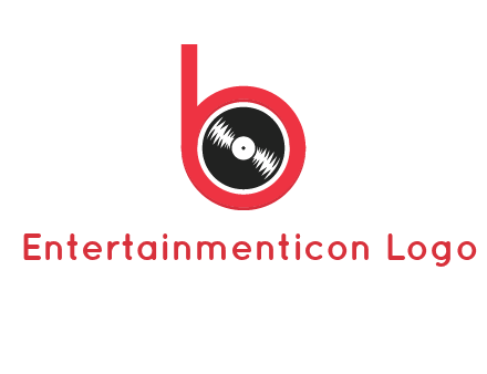 music disc in letter B logo