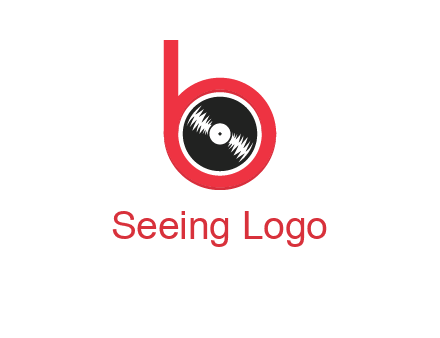 music disc in letter B logo