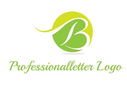 cursive letter B in a circle logo