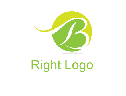 cursive letter B in a circle logo