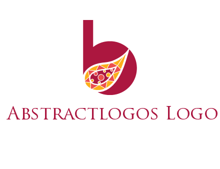 letter B and abstract leaf logo