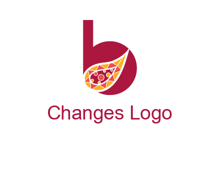 letter B and abstract leaf logo