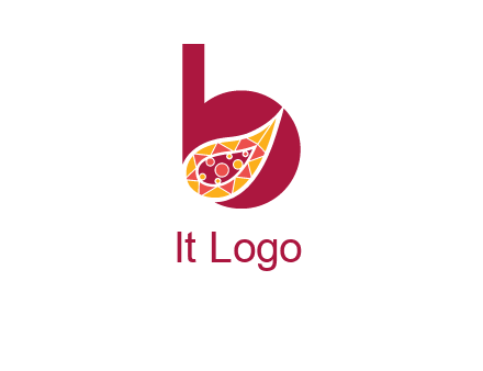 letter B and abstract leaf logo