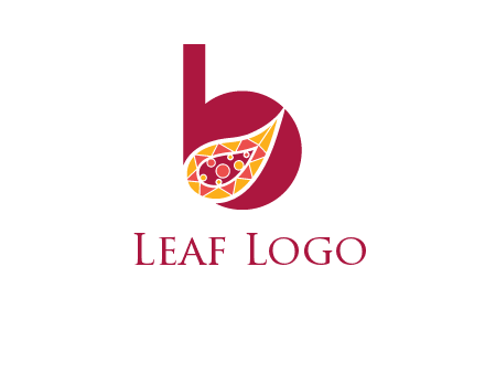 letter B and abstract leaf logo