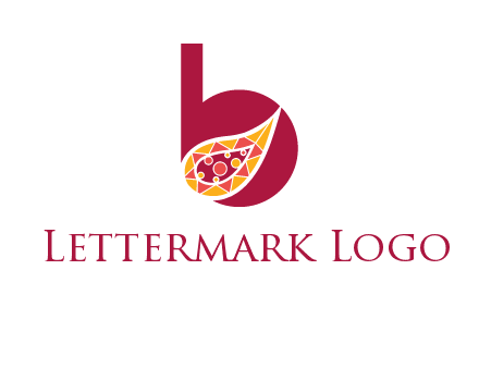letter B and abstract leaf logo