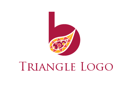 letter B and abstract leaf logo