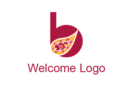 letter B and abstract leaf logo